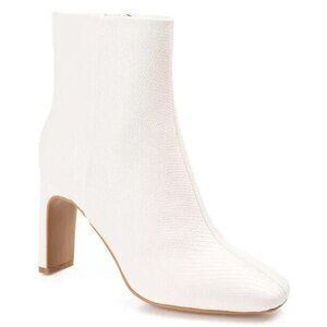 Journee Collection Women's Sarla Square Toe Ankle Dress Booties White Size US 8M